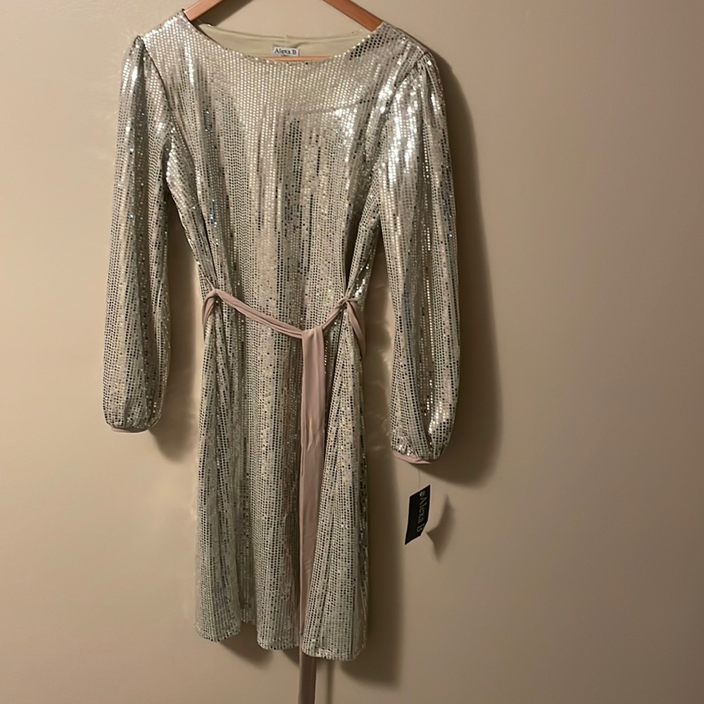 NWT sequins long sleeve dress sz 12